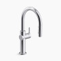 KOHLER Crue® Touchless pull-down kitchen sink faucet with KOHLER® Konnect™ and three-function sprayhead 1.5 gpm - Polished Chrome