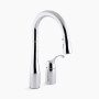 KOHLER Simplice® Pull-down bar sink faucet with three-function sprayhead 1.5 gpm - Polished Chrome