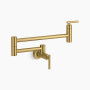 KOHLER Wall-mount pot filler 5.2 gpm - Vibrant Brushed Moderne Brass