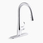 KOHLER Simplice® Touchless pull-down kitchen sink faucet with three-function sprayhead 1.5 gpm - Polished Chrome