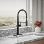 KOHLER Crue® Semi-professional kitchen sink faucet with three-function sprayhead 1.5 gpm - Matte Black