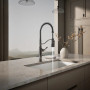 KOHLER Tournant® Semi-professional kitchen sink faucet with three-function sprayhead 1.5 gpm - Vibrant Titanium
