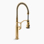 KOHLER Tournant® Semi-professional kitchen sink faucet with three-function sprayhead 1.5 gpm - Vibrant Brushed Moderne Brass