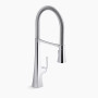 KOHLER Graze® Semi-professional kitchen sink faucet with three-function sprayhead 1.5 gpm - Polished Chrome 