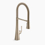 KOHLER Graze® Semi-professional kitchen sink faucet with three-function sprayhead 1.5 gpm - Vibrant Brushed Bronze