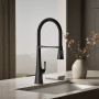 KOHLER Graze® Semi-professional kitchen sink faucet with three-function sprayhead 1.5 gpm - Matte Black