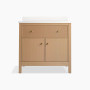 KOHLER Malin™ by Studio McGee 36" bathroom vanity cabinet with sink and quartz top - White Oak