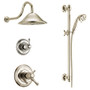 Delta TempAssure 17T Series Thermostatic Shower System with Integrated Volume Control, Shower Head, and Hand Shower - Includes Rough-In Valves - Brilliance Polished Nickel
