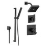 Delta Monitor 17 Series Dual Function Pressure Balanced Shower System with Integrated Volume Control, Shower Head, and Hand Shower - Includes Rough-In Valves -  Matte Black