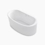 Kohler Sunstruck® 65-1/2" x 35-1/2" freestanding Heated BubbleMassage™ air bath with Bask® heated surface and straight shroud - White