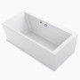 KOHLER Stargaze® 60" x 34" freestanding bath with Bask® heated surface and straight shroud - White