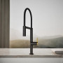 Kohler Components® Semi-professional kitchen sink faucet with two-function sprayhead - Matte Black with Moderne Brass