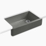  Kohler Whitehaven® 35-3/4" undermount single-bowl farmhouse kitchen sink - Thunder Grey