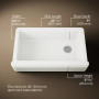 Kohler Riverby® 35-3/4" undermount single-bowl farmhouse workstation kitchen sink - Biscuit