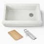 Kohler Riverby® 35-3/4" undermount single-bowl farmhouse workstation kitchen sink - Dune