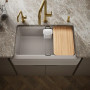 Kohler Riverby® 35-3/4" undermount single-bowl farmhouse workstation kitchen sink - Truffle