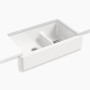 Kohler Whitehaven® Smart Divide® 35-3/4" undermount double-bowl farmhouse kitchen sink - Sea Salt