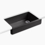 Kohler Whitehaven® 35-1/2" undermount single-bowl farmhouse kitchen sink - Black Black