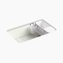 Kohler Riverby® 33" undermount single-bowl workstation kitchen sink - Dune