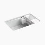 Kohler Riverby® 33" undermount single-bowl workstation kitchen sink - Ice Grey