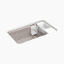 Kohler Riverby® 33" undermount single-bowl workstation kitchen sink - Truffle