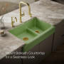 Kohler Whitehaven® Smart Divide® 35-1/2" undermount double-bowl farmhouse kitchen sink with short apron - Fresh Green