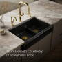 Kohler Whitehaven® Smart Divide® 35-1/2" undermount double-bowl farmhouse kitchen sink with short apron - Black Black