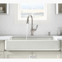 Kohler Whitehaven® Smart Divide® 35-1/2" undermount double-bowl farmhouse kitchen sink with short apron - White