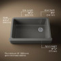 Kohler Whitehaven® 32-1/2" undermount single-bowl farmhouse kitchen sink - Thunder Grey