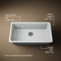 Kohler Iron/Tones® 33" top-/undermount single-bowl kitchen sink - Ice Grey
