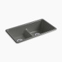 Kohler Iron/Tones® Smart Divide® 33" top-/undermount double-bowl kitchen sink - Thunder Grey