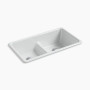 Kohler Iron/Tones® Smart Divide® 33" top-/undermount double-bowl kitchen sink - Ice Grey