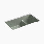 Kohler Iron/Tones® Smart Divide® 33" top-/undermount double-bowl kitchen sink -Aspen Green