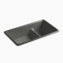Kohler Iron/Tones® Smart Divide® 33" top-/undermount double-bowl kitchen sink -Thunder Grey