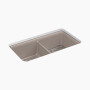 Kohler Cairn® 33-1/2" undermount double-bowl kitchen sink - Matte Taupe