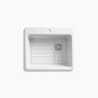 Kohler Riverby® 25" top-mount single-bowl kitchen sink - White