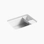 Kohler Riverby® 27" undermount single-bowl workstation kitchen sink - White