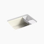 Kohler Riverby® 27" undermount single-bowl workstation kitchen sink - Biscuit