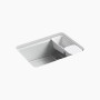 Kohler Riverby® 27" undermount single-bowl workstation kitchen sink - Ice Grey