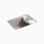 Kohler Riverby® 27" undermount single-bowl workstation kitchen sink - Truffle