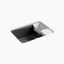 Kohler Riverby® 27" undermount single-bowl workstation kitchen sink - Black Black