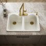 Kohler Hartland® 33" top-mount double-bowl kitchen sink - Biscuit