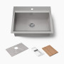 Kohler Task™ 27" top-/undermount single-bowl workstation kitchen sink 