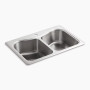 Kohler Staccato™ 33" top-mount double-bowl kitchen sink