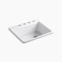 Kohler Riverby® 25" top-mount single-bowl kitchen sink White 