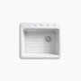 Kohler Riverby® 25" top-mount single-bowl kitchen sink White 