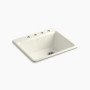Kohler Riverby® 25" Top-mount single-bowl kitchen sink Biscuit