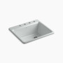 Kohler Riverby® 25" Top mount single-bowl kitchen sink - Ice Grey