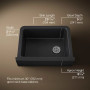 Kohler Cairn® 29-11/16" undermount single-bowl farmhouse kitchen sink - Matte Black