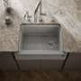 Kohler Cairn® 29-11/16" undermount single-bowl farmhouse kitchen sink - Matte Grey